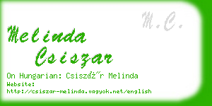 melinda csiszar business card